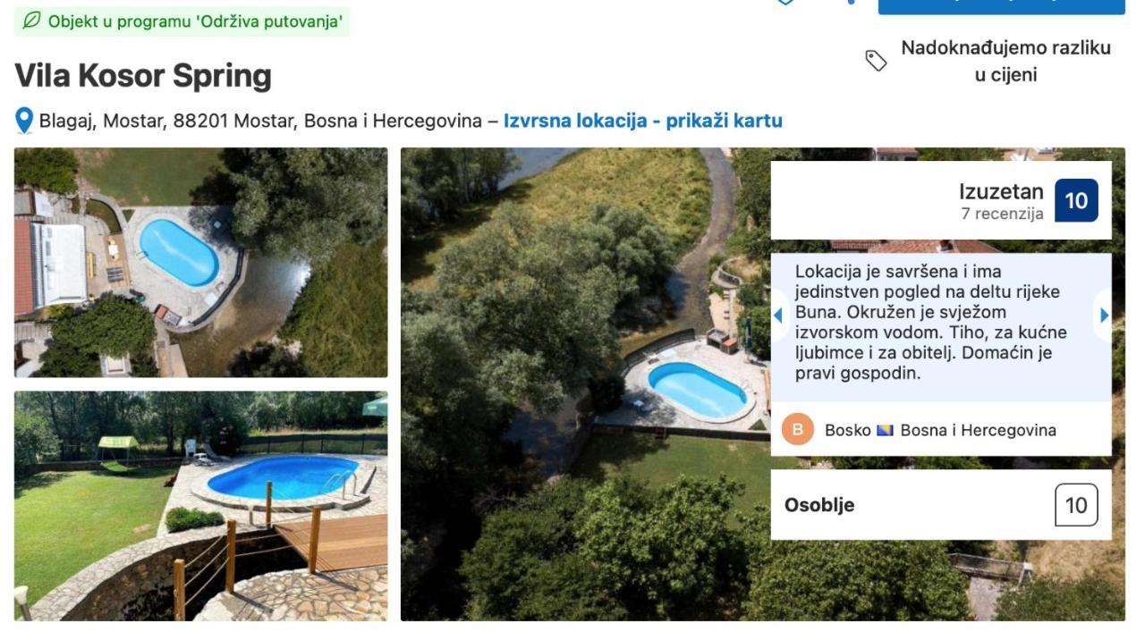 Villa Kosor Spring Blagaj Esterno foto